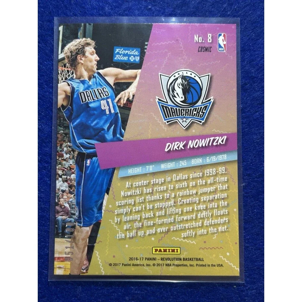 2016-17 Panini Revolution Show Stoppers Dirk Nowitzki #8  #’d /100 Mavericks